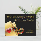 カジノスタイルパーティー 名前をチップに記入しますように 招待状 (スタンド正面)