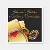 カジノスタイル頼パーティーチップに名前を付ける スタンダードカクテルナプキン (正面)