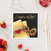 カジノスタイル40頼番目のパーティーのチップ内の名前 スタンダードカクテルナプキン (インサイチュ)