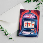 カジノスロットマシ絵を描ン ポストカード