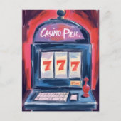 カジノスロットマシ絵を描ン ポストカード (正面)