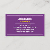 カジノチップ、カジノ、ゲーム業界 名刺 (裏面)