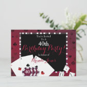 カジノテーマ誕生パーティー 招待状 (スタンド正面)