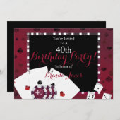 カジノテーマ誕生パーティー 招待状 (正面/裏面)