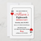 カジノテーマ誕生日パーティーへの招待 招待状 (正面)