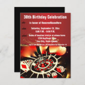 カジノテーマ30歳誕生日お祝い 招待状 (正面/裏面)