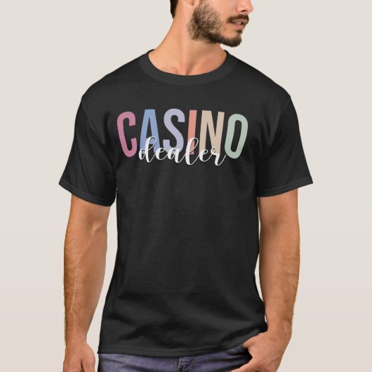 カジノディーラートランプのポーカー賭博 Tシャツ (正面)