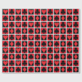 カジノトランプのポーカーカードスーツラッピング紙 ラッピングペーパー (フラット)