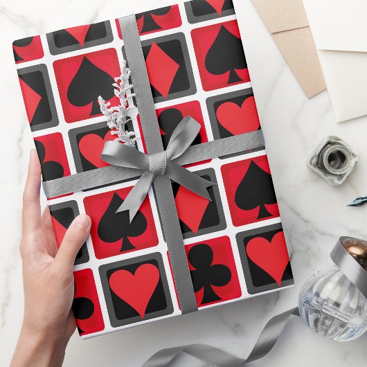 カジノトランプのポーカーカードスーツラッピング紙 ラッピングペーパー
