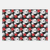 カジノトランプのポーカーカードパーティーギフトラッピング紙セット ラッピングペーパーシート (正面2)