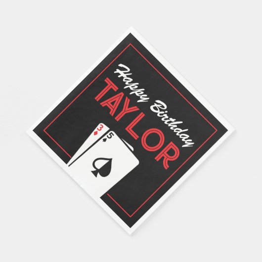 カジノトランプのポーカーカード誕生日ナプキンス スタンダードランチョンナプキン (角)