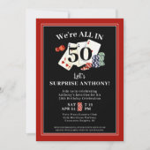 カジノトランプのポーカーサプライズバースデーパーティー 招待状 (正面)