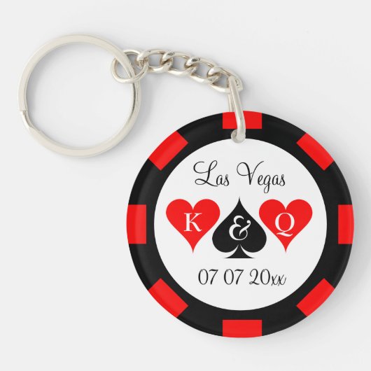 カジノトランプのポーカーチップカスタムコイン写真キーチェーン キーホルダー (正面)