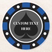 カジノトランプのポーカーチップコースターとカスタムデザイン ラウンドペーパーコースター (正面)
