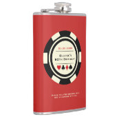 カジノトランプのポーカーチップブラックオフホワイトオンレッド誕生日 フラスク (右)