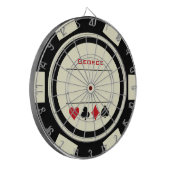 カジノトランプのポーカーチップブラックオフホワイトベガス ダーツボード (正面左)