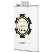 カジノトランプのポーカーチップブラックオフホワイト誕生日 フラスク (左)