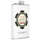 カジノトランプのポーカーチップブラックオフホワイト誕生日 フラスク (右)