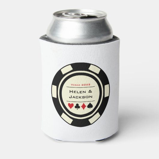 カジノトランプのポーカーチップブラッククリームホワイトベガス結婚ズ 缶クーラー (缶裏面)
