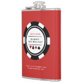 カジノトランプのポーカーチップブラック赤と白誕生日 フラスク (左)