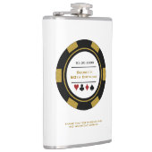 カジノトランプのポーカーチップブラック金ゴールドホワイト誕生日フラスコ フラスク (右)