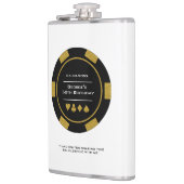 カジノトランプのポーカーチップブラック金ゴールドラスベガス誕生日 フラスク (左)