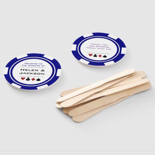 カジノトランプのポーカーチップブルーホワイトウェルカム結婚to ハンドファン (組立なし)