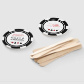 カジノトランプのポーカーチップ白黒へようこそ結婚の ハンドファン (組立なし)