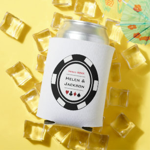 カジノトランプのポーカーチップ白黒ベガス結婚ズ 缶クーラー