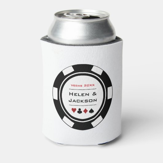 カジノトランプのポーカーチップ白黒ベガス結婚ズ 缶クーラー (缶裏面)