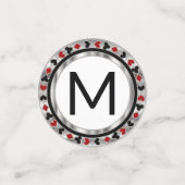 カジノトランプのポーカーチップ – レッド&ブラック コンフェッティ (スモール正面)