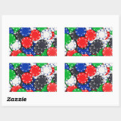 カジノトランプのポーカーチップ 長方形シール (シート)