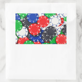 カジノトランプのポーカーチップ 長方形シール (バッグ)