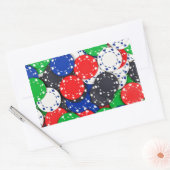 カジノトランプのポーカーチップ 長方形シール (封筒)