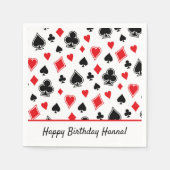 カジノトランプのポーカーテーマカードシャーク誕生日 スタンダードカクテルナプキン (正面)