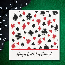 カジノトランプのポーカーテーマカードシャーク誕生日 スタンダードカクテルナプキン