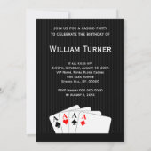 カジノトランプのポーカーナイトバースデーパーティーカスタム招待状 招待状 (裏面)