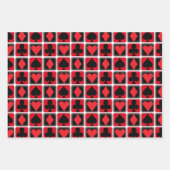 カジノトランプのポーカーパーティーギフトラッピング紙セット ラッピングペーパーシート (正面3)