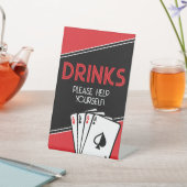 カジノトランプのポーカーパーティードリンクサイン 台座サイン (インサイチュ)