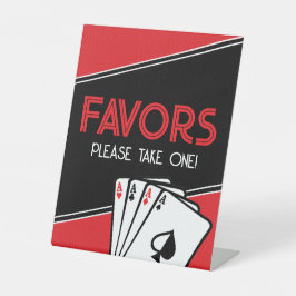 カジノトランプのポーカーパーティーフェイスサイン 台座サイン