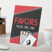 カジノトランプのポーカーパーティーフェイスサイン 台座サイン (インサイチュ)