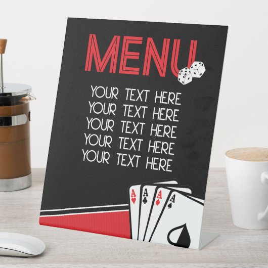 カジノトランプのポーカーパーティーメニューペデスタルサイン 台座サイン (インサイチュ)