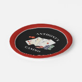 カジノトランプのポーカーパーティー パーソナライズされた ペーパープレート (アングル)