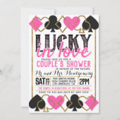 カジノトランプのポーカーブライダルカップルのシャワー招待状 招待状 (正面)