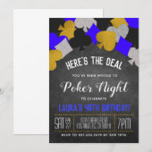 カジノトランプのポーカー招待状 招待状 (正面/裏面)