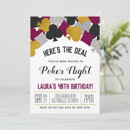 カジノトランプのポーカー招待状 招待状 (スタンド正面)