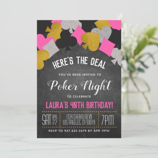 カジノトランプのポーカー招待状 招待状 (スタンド正面)