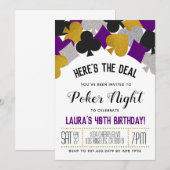カジノトランプのポーカー招待状 招待状 (正面/裏面)