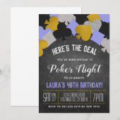 カジノトランプのポーカー招待状 招待状 (正面/裏面)