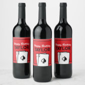 カジノトランプのポーカー誕生日ワインボトルラベル ワインラベル (ボトル)